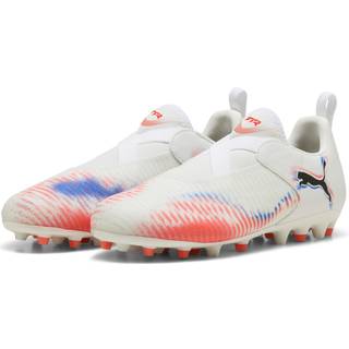 PUMA FUTURE 8 MATCH MG Laceless Football Boots Youth, Shoes, White/Black/Glowing Red, 32.5