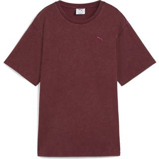 PUMA Essentials Elevated Relaxed Wash Tee Women, Clothing, Ruby Shimmer, XL