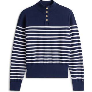 Jersey Gold Button Striktrøje, Placed Thin White Stripe, XXL