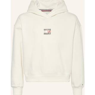 Tommy Hilfiger Tommy Hilfiger White Diamanté Flag Relaxed Fleece Hoodie