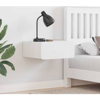 Sengebord 2 Dele Hvid 39 X 34 X 16.5 Cm Massivt Fyrretræ