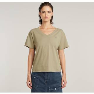 Open V Relaxed Top - Beige - Women