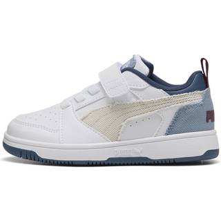 PUMA Rebound V6 Lo Mid-90s Sneakers Kids, Shoes, White/Vapor Gray/Cool Blue, 34