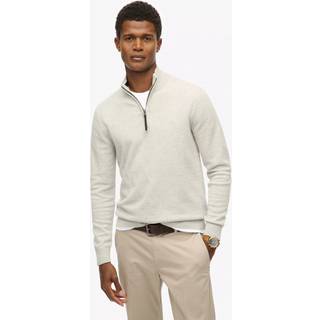 Superdry Superdry Grey Light Essentials Cotton Half Zip Jumper