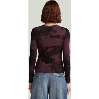 Allover Print Slim T-Shirt - Multi color - Women