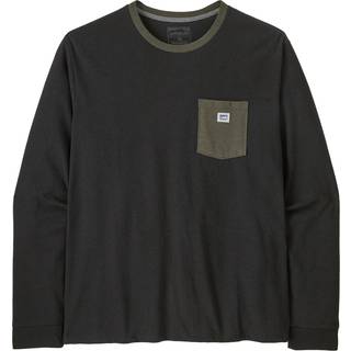 Patagonia L/S Shop Sticker Pocket Responsibili-Tee Longsleeve Herrer størrelse XXL farve sort