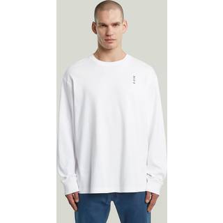 Back Embro Text Loose T-Shirt - White - Men