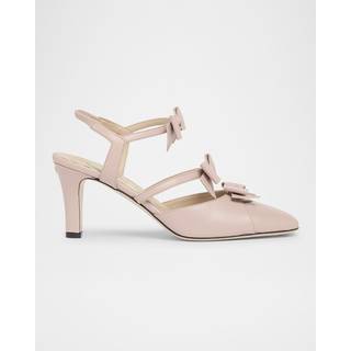 Valentino Garavani Bowow 75 leather slingback pumps - pink - EU 41