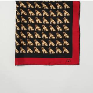 Valentino Petit Charles silk scarf - black - One Size