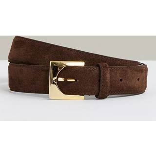 Reiss Reiss Chocolate Belinda Suede Square-Buckle Belt