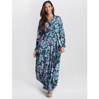 Gina Bacconi Gina Bacconi Blue Rosalee Belted Dress - Large