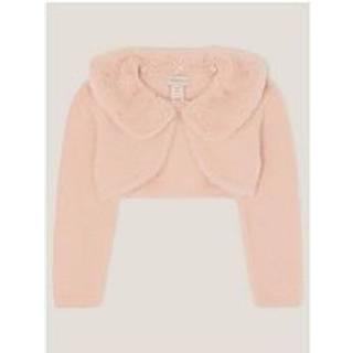 Monsoon Monsoon Pink Baby Detachable Collar Fuzzy Cardigan