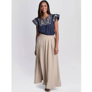 Gina Bacconi Gina Bacconi Natural Ethel Elastic Waist Skirt - L-XL