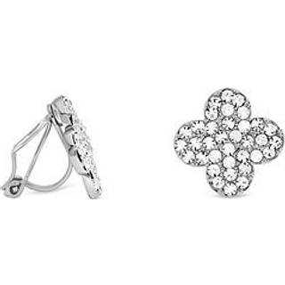 Jon Richard Jon Richard Silver Silver Plated and Pave Clover Clip Earrings