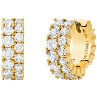 MK Double Pavé Huggie Earrings - Gold - Michael Kors - ONE SIZE