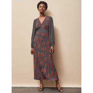 Ro & Zo Ro & Zo Red Petite Floral Print And Spot Mix And Match Dress - 42