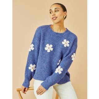 Yumi Yumi Afslappet Trøje Med Hæklede Blomster