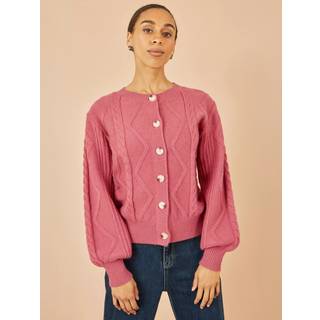 Yumi Yumi Relaxed Fit Cable Cardigan