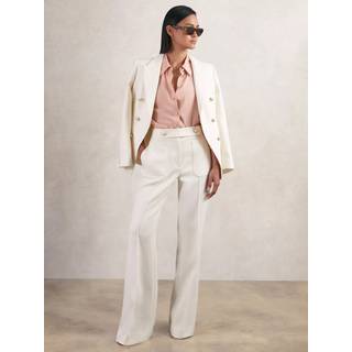 Reiss Reiss Lily twill bukser med knapper og svajer i uld