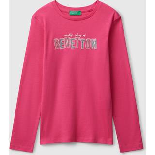 Benetton Benetton piger lyserød glitter tryk langærmet T-shirt (6-14 år)