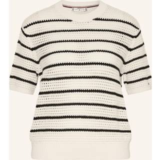 Pointelle Chrochet Striktrøje, Ivory Petal/Dark Night Navy, XS