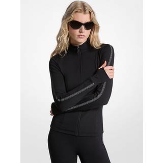 MK Logo Tape Stretch Nylon Jacket - Black - Michael Kors
