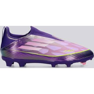F50 LEAGUE Laceless Firm Ground fodboldstøvler børn - Purple / Cloud White / Lucid Lemon - 31