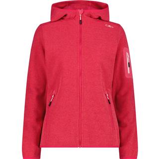 CMP Women's Jacket Fix Hood Jacquard Knitted 3H19826 Fleecejakke Damer størrelse 42 farve rød