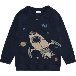 Pelle Rocket Striktrøje, More Navy, 104 cm