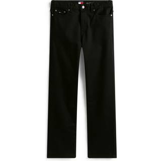 Black Mid Rise Slim Straight Leg Jeans