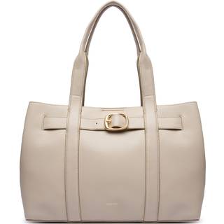 Belted Tote Bag - Beige - One Size