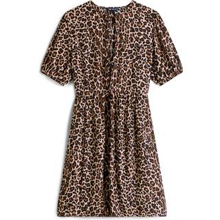 Leopard Print Tie Front Mini Dress