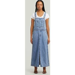 Skater Maxi Dungaree Dress - faded blue star - Women