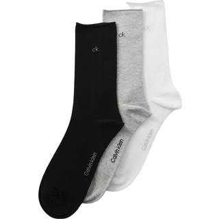 3 Pack Soft Cotton Rolltop Crew Socks - White - 39