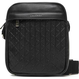 Embossed Allover Monogram Reporter Bag - Black - One Size