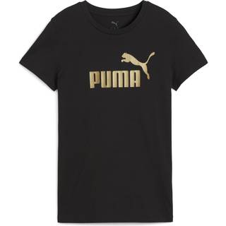 PUMA ESS METALLIC No. 1 Logo Tee Women, Clothing, Black/Metallic Gold, L