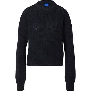 Strikket sweater med relaxed fit og Happy HUGO-mærke