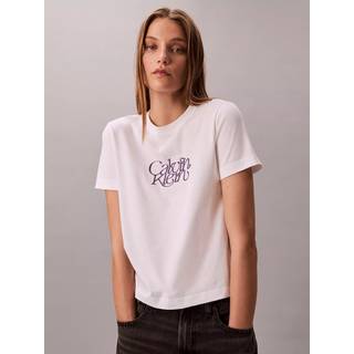 Script Logo Graphic Slim T-Shirt - White - S