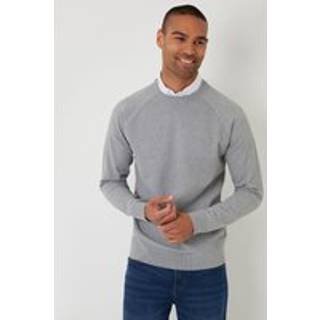 Threadbare Threadbare Grey Mock Shirt Raglan Knitted Jumper