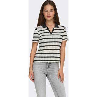 Halia Kortærmet Bluse, Cloud Dancer/Black, S