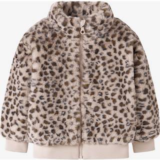 NAME IT Fake Fur Jakke Mila Oxford Tan Leo