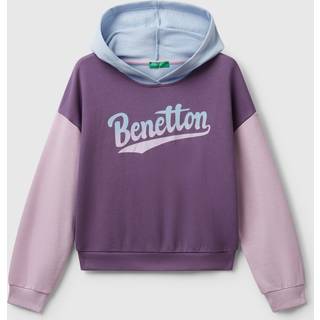 Benetton Benetton piger lilla hættetrøje med logotryk (6-14 år)