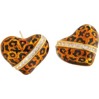 Gold Leopard Heart Earrings