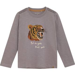 Minymo Kid's T-Shirt L/S No. 134032 Longsleeve Børn størrelse 134 farve brun/grå