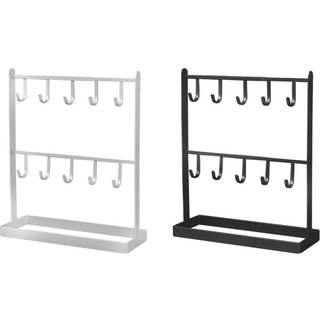 Bordplade Jern Smykke Øreringe Halskæde Ring Displayhylde Sort