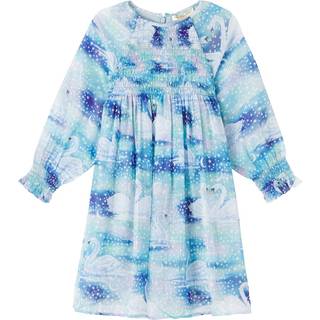 Stella McCartney Kids Printed shirred dress - blue - Y 10