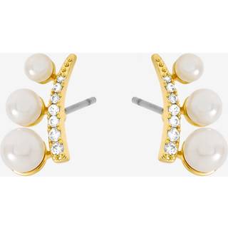 Jon Richard Jon Richard Gold Plated Crystal and Pearl Mini Climber Earrings