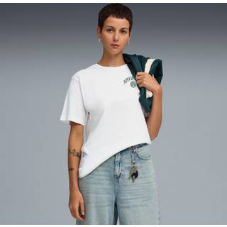 PUMA Wardrobe Essentials Sports Legacy Graphic Relaxed Tee Women, Clothing, White, M