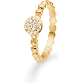 Mads Z Dome ring i 14 karat guld med diamanter - Str. 54