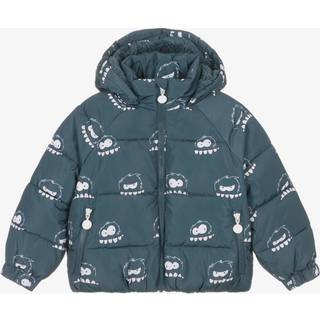 Stella McCartney Kids Printed quilted puffer jacket - blue - Y 12